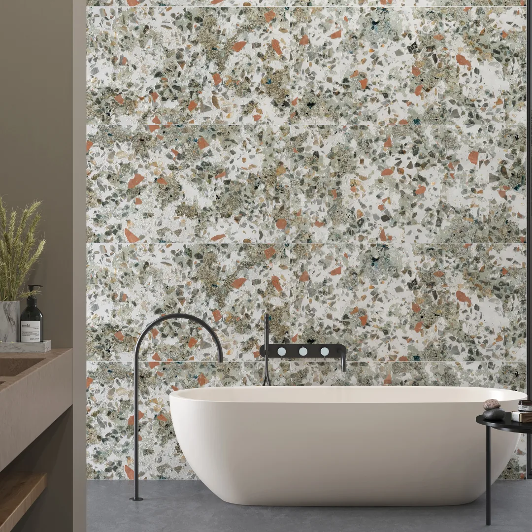 Exotica Morbido Green, vitrified wall tile for exterior walls